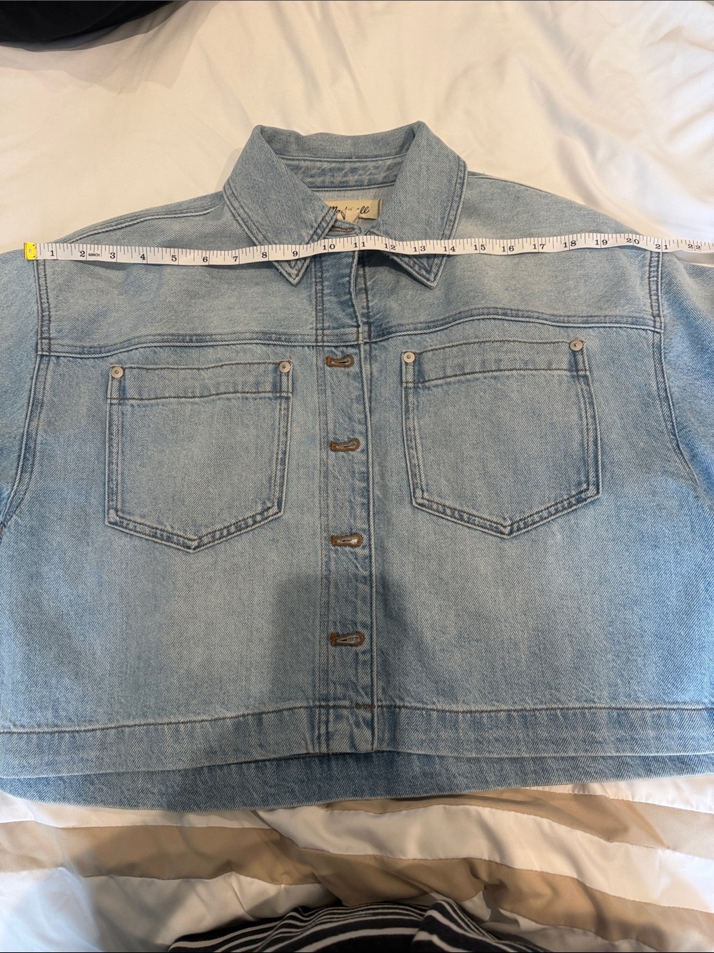 Madewell Light Blue Cropped Denim Jacket - Picture 7 of 10